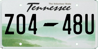 TN license plate Z0448U