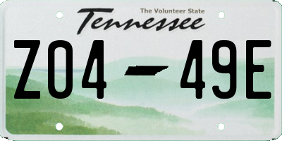 TN license plate Z0449E