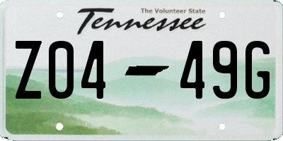 TN license plate Z0449G