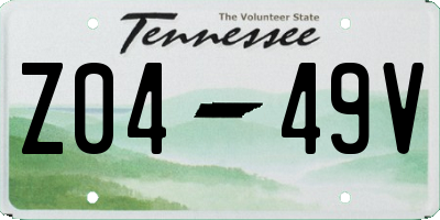TN license plate Z0449V