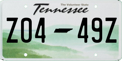 TN license plate Z0449Z