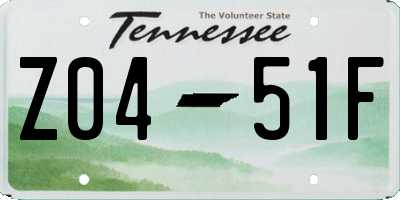 TN license plate Z0451F