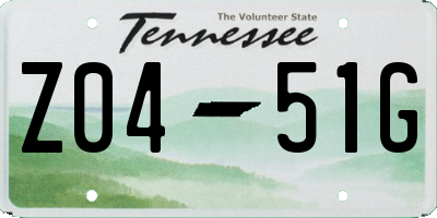 TN license plate Z0451G