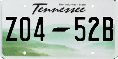 TN license plate Z0452B