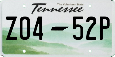 TN license plate Z0452P