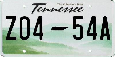 TN license plate Z0454A