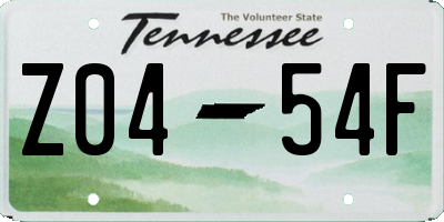 TN license plate Z0454F