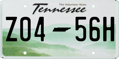 TN license plate Z0456H