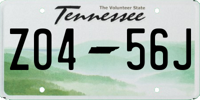 TN license plate Z0456J