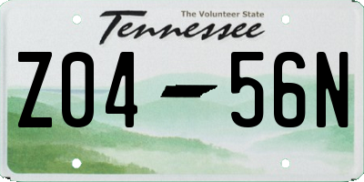 TN license plate Z0456N