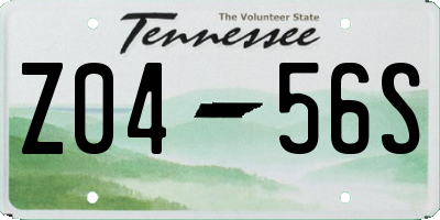 TN license plate Z0456S