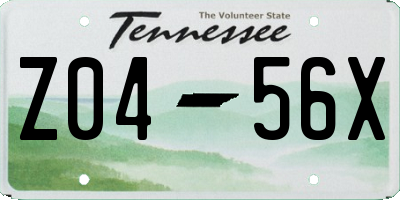 TN license plate Z0456X