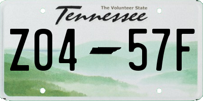 TN license plate Z0457F