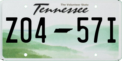 TN license plate Z0457I