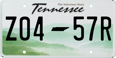 TN license plate Z0457R