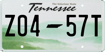 TN license plate Z0457T