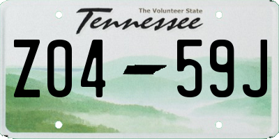TN license plate Z0459J