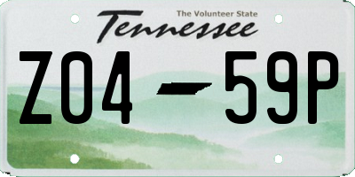 TN license plate Z0459P