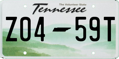 TN license plate Z0459T