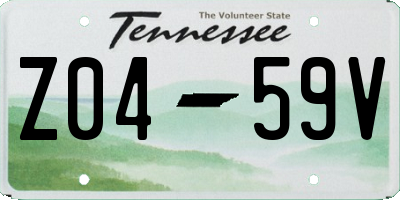 TN license plate Z0459V