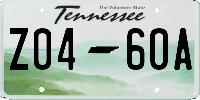 TN license plate Z0460A