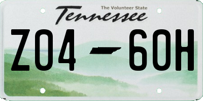 TN license plate Z0460H