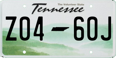 TN license plate Z0460J