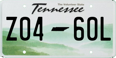 TN license plate Z0460L