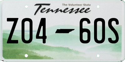 TN license plate Z0460S