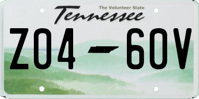 TN license plate Z0460V