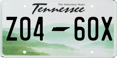 TN license plate Z0460X