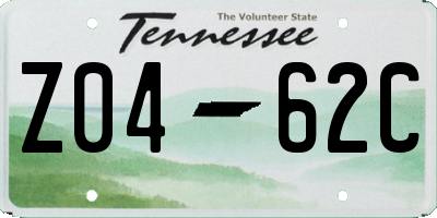 TN license plate Z0462C
