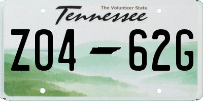 TN license plate Z0462G