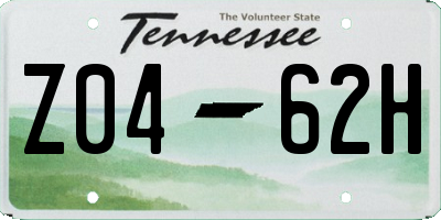 TN license plate Z0462H