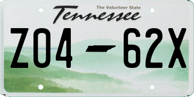 TN license plate Z0462X