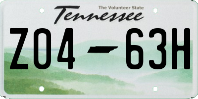 TN license plate Z0463H