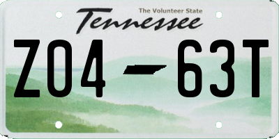TN license plate Z0463T