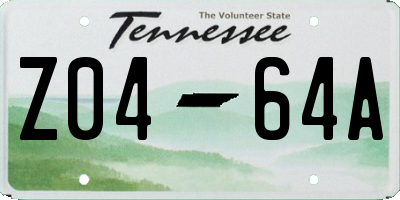 TN license plate Z0464A
