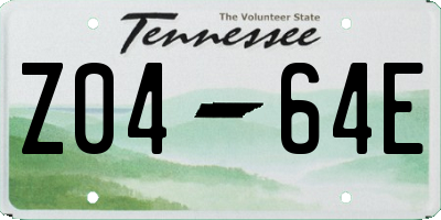 TN license plate Z0464E