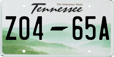 TN license plate Z0465A