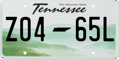 TN license plate Z0465L