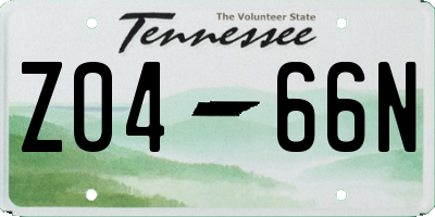 TN license plate Z0466N