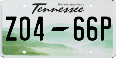 TN license plate Z0466P
