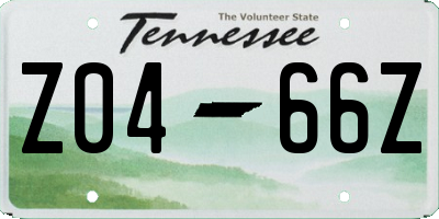 TN license plate Z0466Z