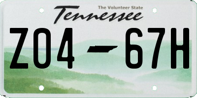 TN license plate Z0467H