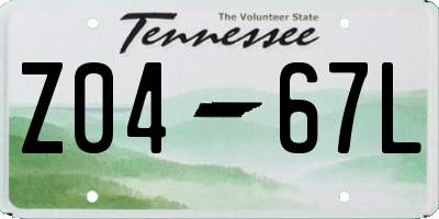 TN license plate Z0467L