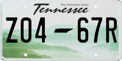 TN license plate Z0467R