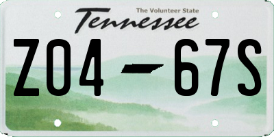 TN license plate Z0467S