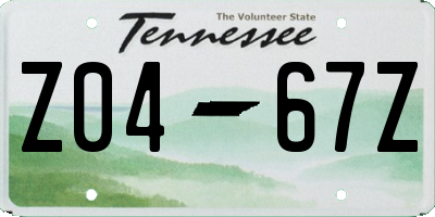 TN license plate Z0467Z