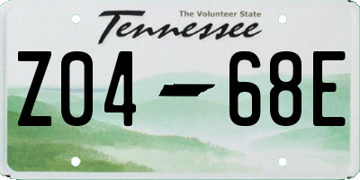 TN license plate Z0468E